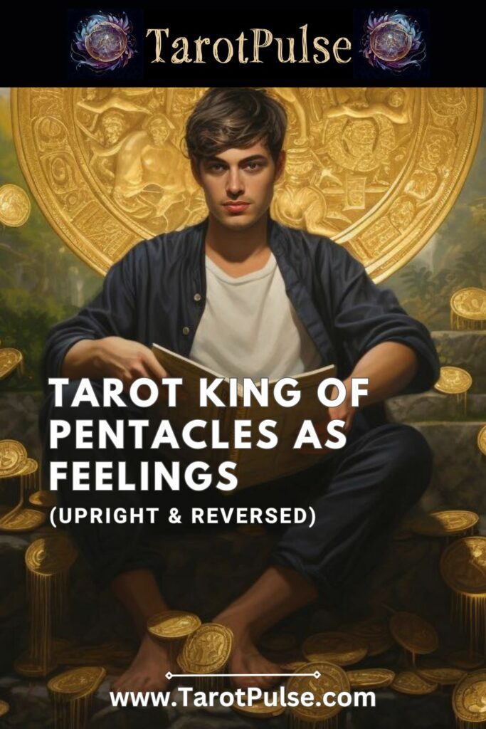 Tarot King of Pentacles as Feelings (Upright & Reversed) - PIN
