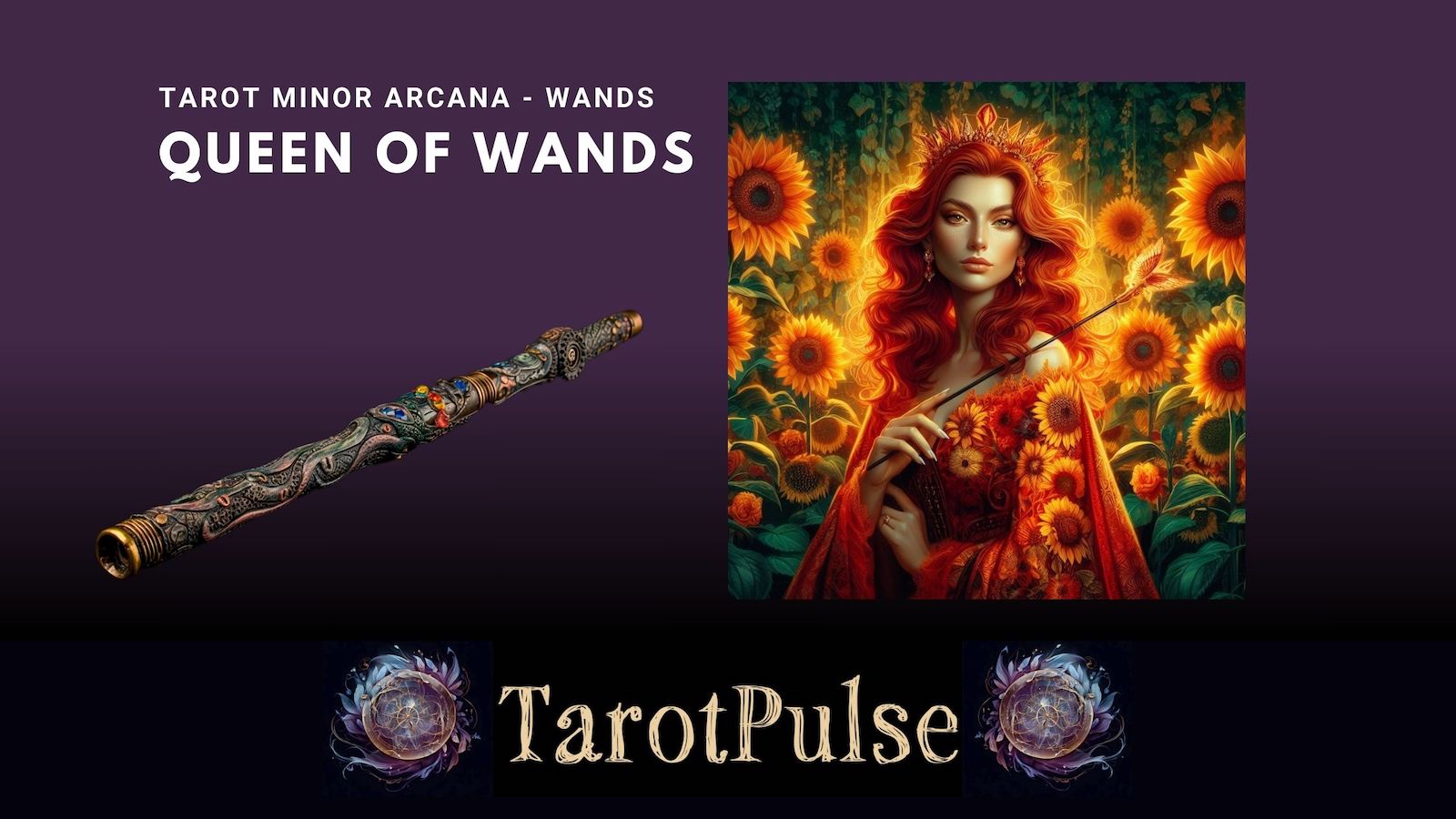 Tarot Minor Arcana - Wands - Queen of Wands